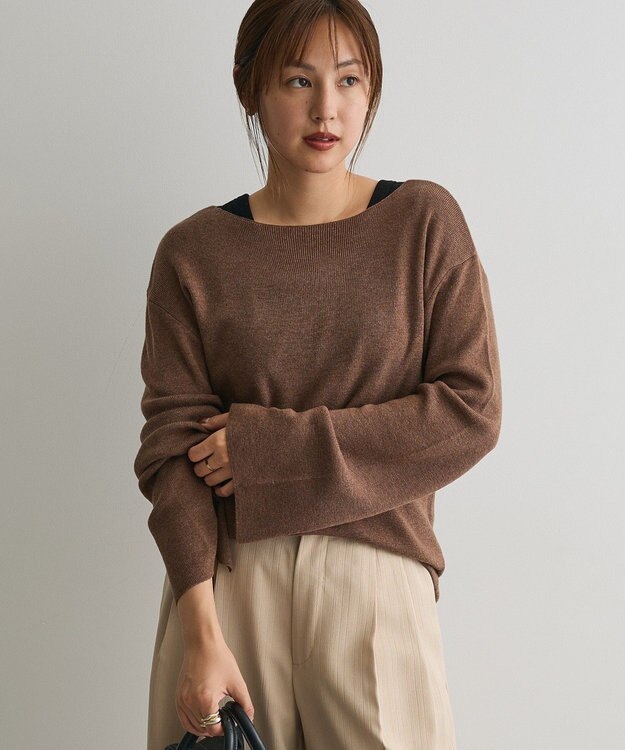CRAFT STANDARD BOUTIQUE ボートネックニットプルオーバー Brown