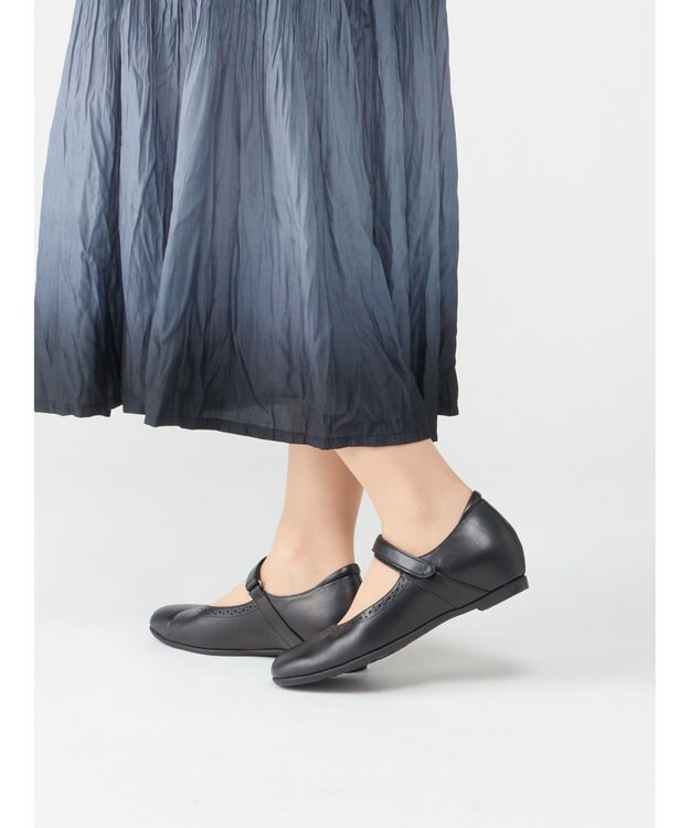 ASICS WALKING ペダラウォーキングシューズ E ヒール高2.5cm ブラック系