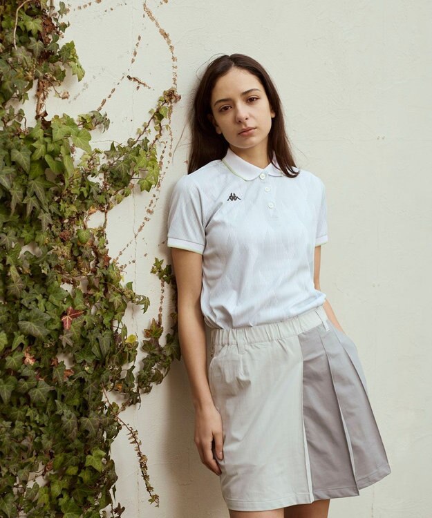 FILA GOLF／marie claire 【Kappa】ハーフプリーツスカート ライトグレー