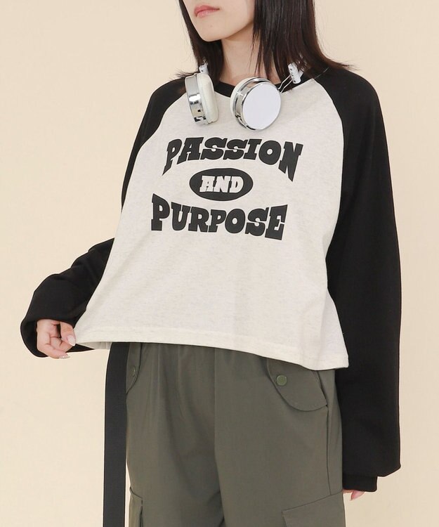 WEGO ラグランカレッジPO ブラック