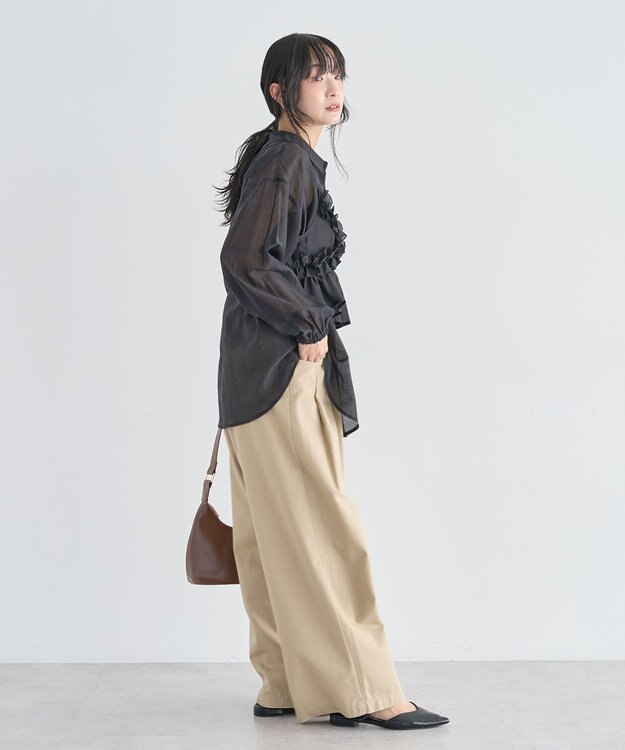 Green Parks 【WEB限定】ＳＥＴ２点フリルビスチェ＋シャツチュニックⅡ Black