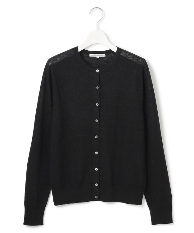 23区 L 【Oggi6月号掲載】ピュアリネンハイゲージ カーディガン ブラック系