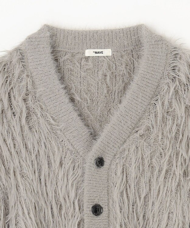 NAVE 【ReNAVE・洗える】メルティーシャギーニット カーディガン ライトグレー系