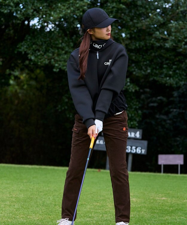 PW CIRCULUS 【WOMEN】コーデュロイ テーパードパンツ ダークブラウン系