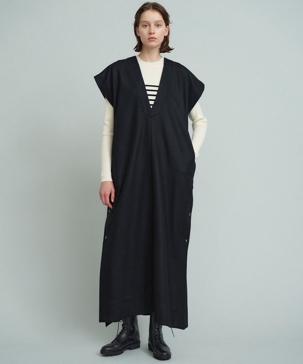 23区 【SACRA】ハイカウントメルトン ワンピース ブラック系