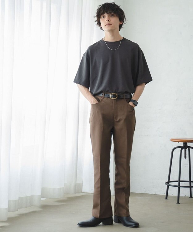 WEGO セミフレアスラックス ブラウン