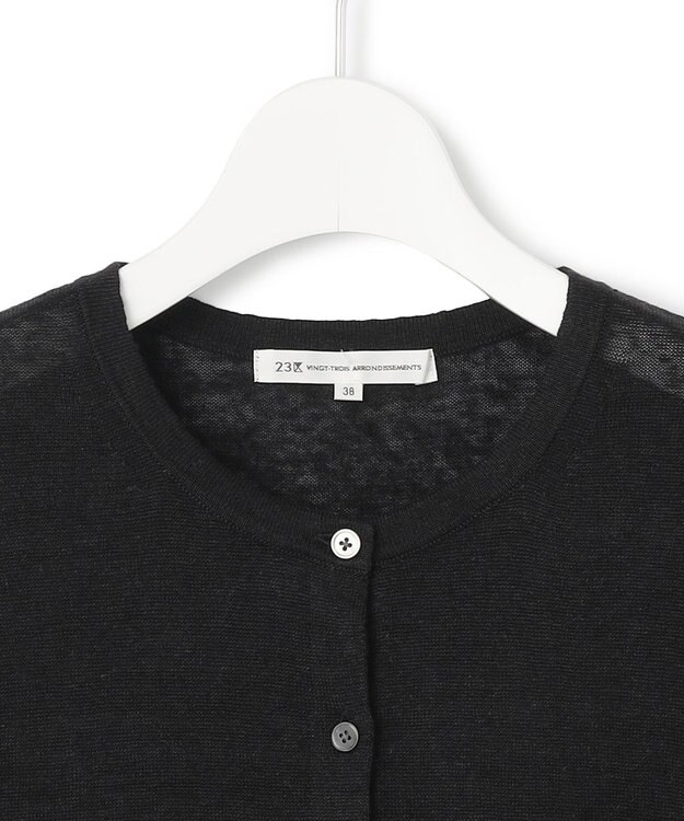 23区 L 【Oggi6月号掲載】ピュアリネンハイゲージ カーディガン ブラック系