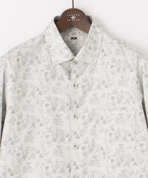 JOSEPH ABBOUD 【キングサイズ・自然な光沢感】コットンビエラフラワープリント シャツ アイボリー系5