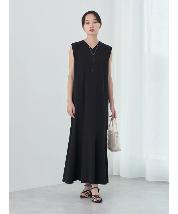 earth music&ecology Ｖネックマーメイドラインワンピース Black