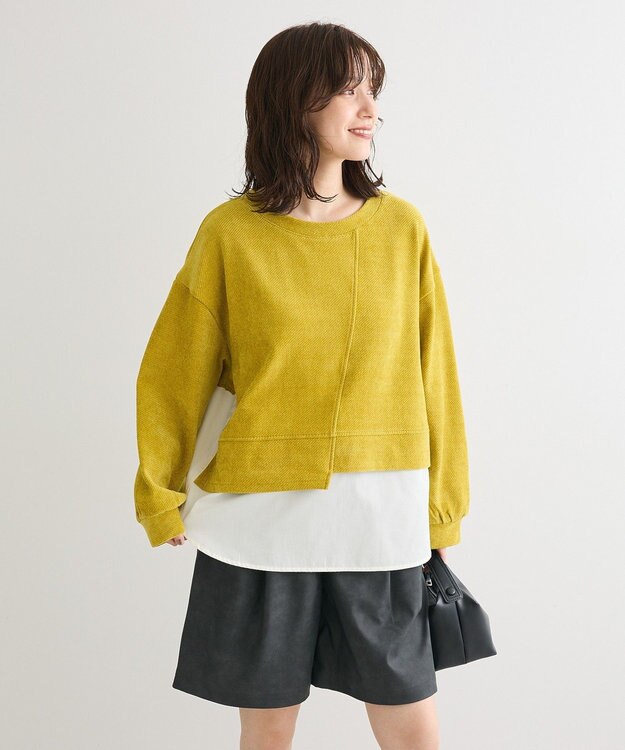 Green Parks カットコーデュロイドッキングプルオーバー Lime Green