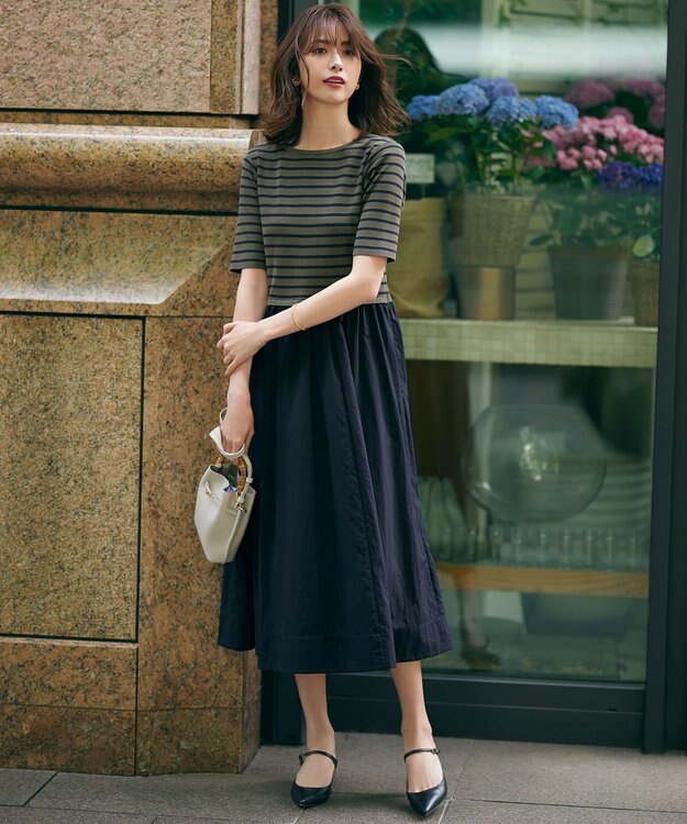 23区 バンブーハンドルミニショルダーバッグ ベージュ系