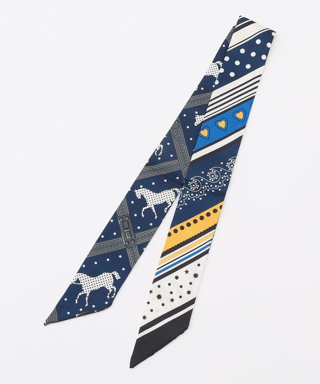 組曲 ホースアンドドットタイスカーフ ネイビー系