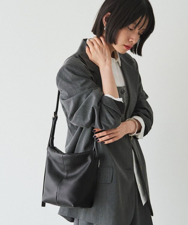 russet レザーミニショルダーバッグ(CE-1657) Black