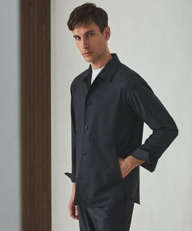 GOTAIRIKU カジュアルセットアップ対応【洗える/ストレッチ】YUNSA シャツアウター グレー系