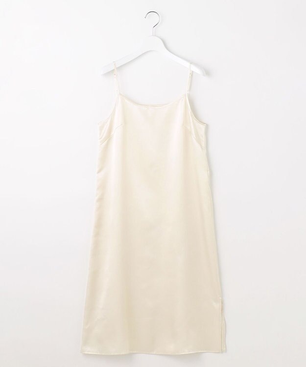 自由区 L シルキータッチティアード ドレス エクリュ