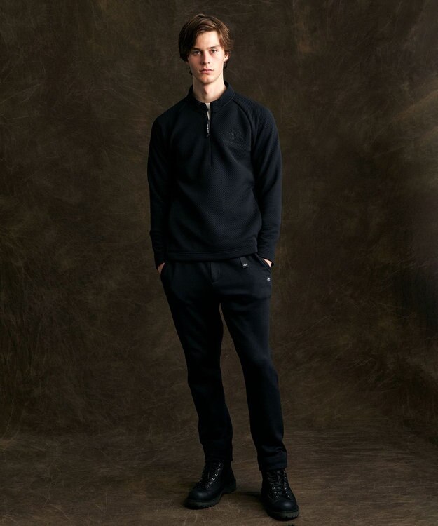 JOSEPH ABBOUD MOUNTAIN 【ストレッチ/吸湿発熱/蓄熱保温/裏起毛 】ソフトサーモテリー パンツ ブラック系