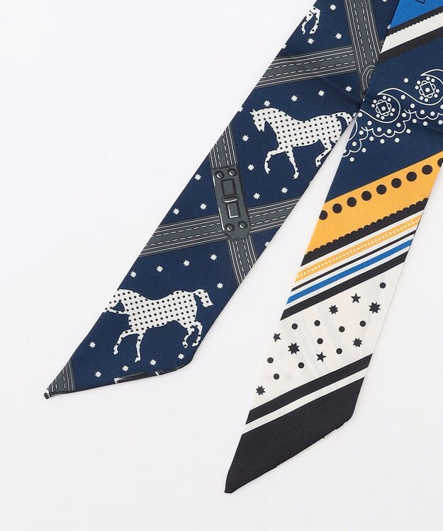 組曲 ホースアンドドットタイスカーフ ネイビー系