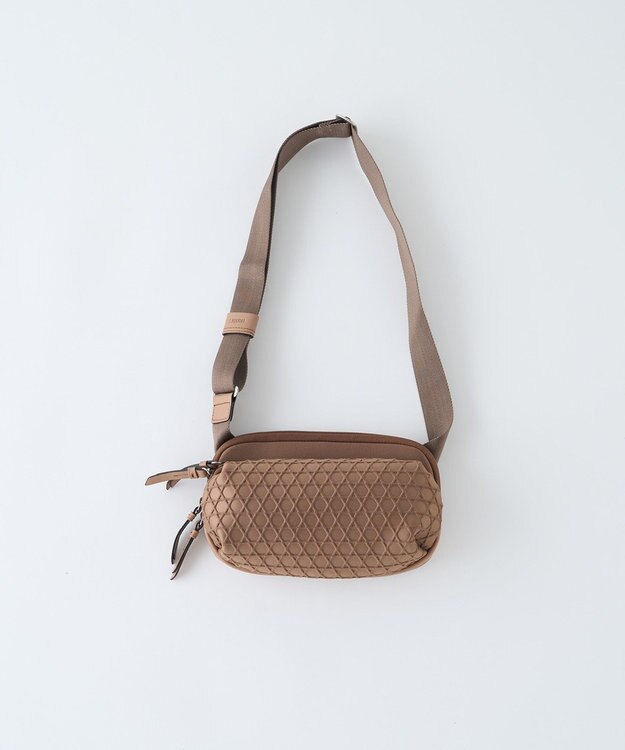 MIYABIYA LAQUOH【撥水加工】篭目柄エンボスボンディング2WAYショルダー カフェオレ