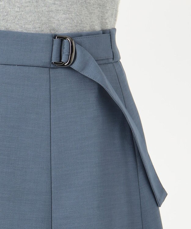 J.PRESS LADIES 【洗える】ドライタッチツイルストレッチ スカート ダルブルー系