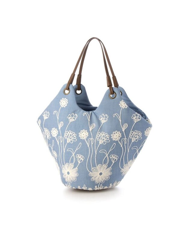 UNBILLION カシュカシュ cachecache / バケツ刺繍トートバッグ ライトブルー