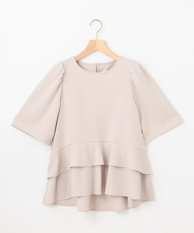 組曲 S ご好評につき追加生産【WEB限定】ジョーゼットジャージーティアード ブラウス ベージュ系