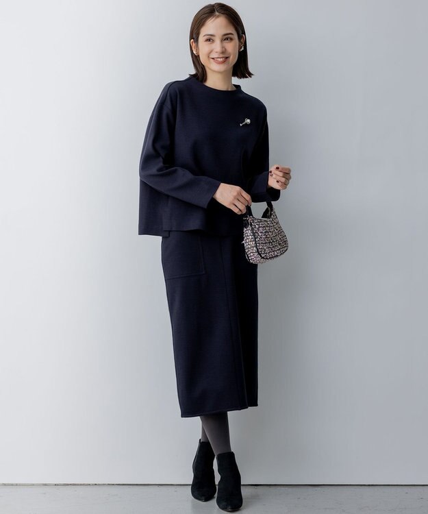 組曲 S 【WEB限定・2SET】ウールジャージーセットアップ ネイビー系