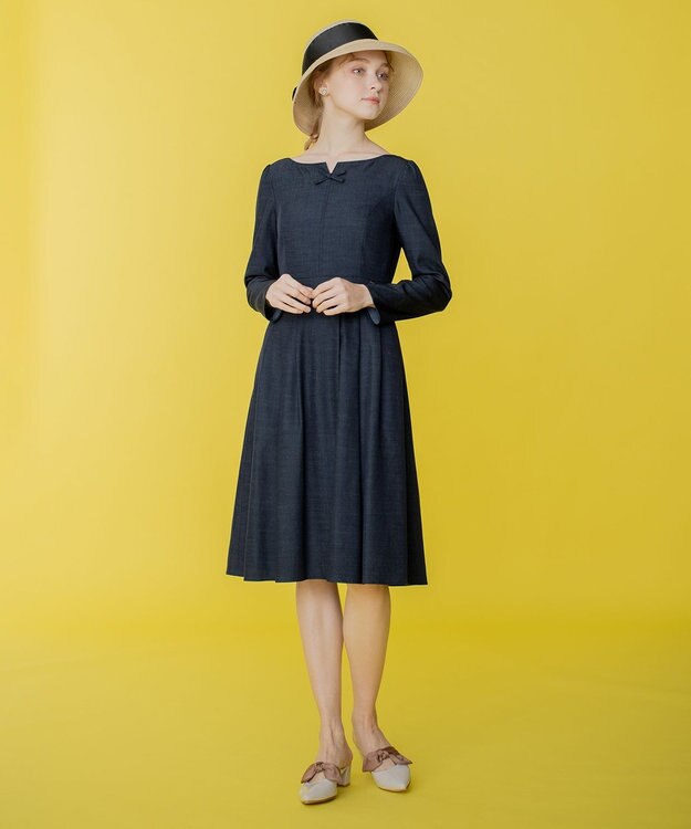 TOCCA 【洗える！】BLUE CIEL 長袖ドレス ダークネイビー系