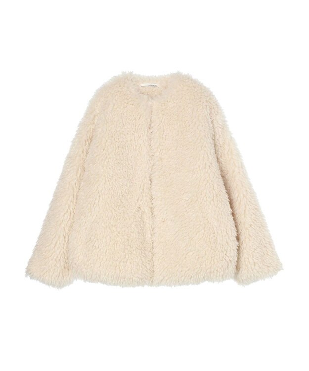 Green Parks ・ＥＬＥＮＣＡＲＥ　ＤＵＥ　シープファーノーカラーコート Ivory