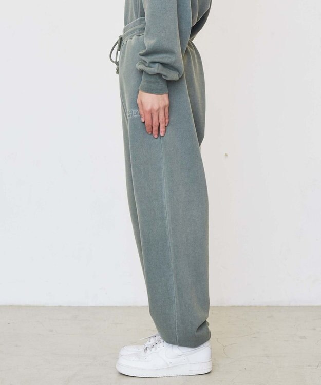 WEGO ピグメントロゴスウェットパンツ カーキ