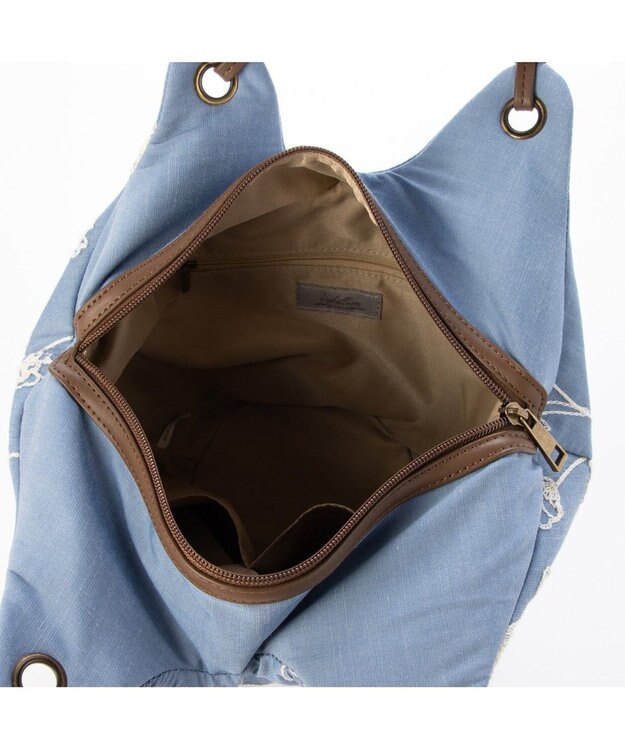 UNBILLION カシュカシュ cachecache / バケツ刺繍トートバッグ ライトブルー