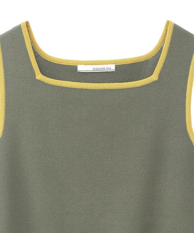 Green Parks ・ＥＬＥＮＣＡＲＥ　ＤＵＥ　バイカラーニットタンク Khaki