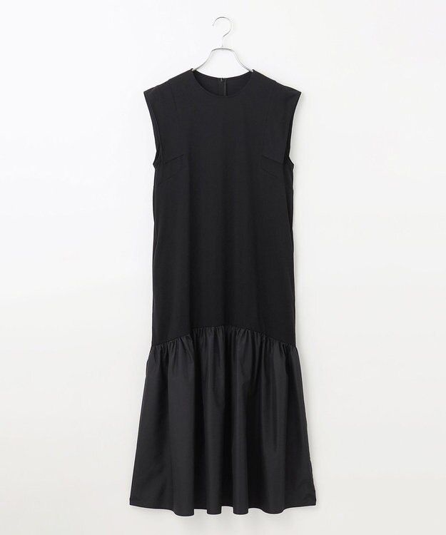 #Newans 【撥水・吸水速乾】コンビネーションペプラムワンピース ブラック系