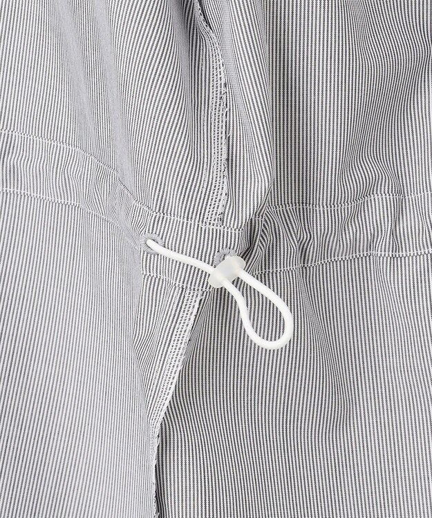 ICB 【洗える】 クリーンブロード バンドカラーシャツ ブラックストライプ系