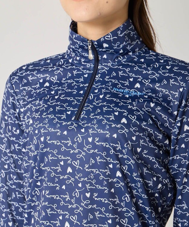 FILA GOLF／marie claire 【marie claire SPORT】 ハーフZIP長袖シャツ ネイビー