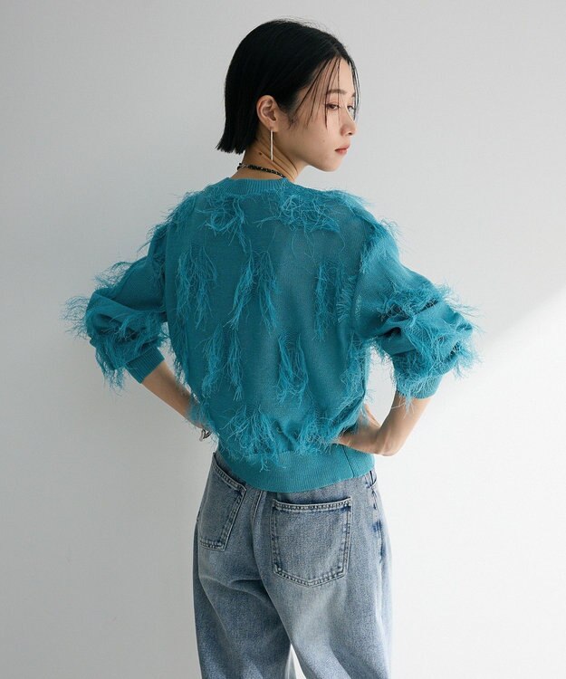 Green Parks フリンジニットプルオーバー Blue