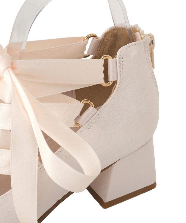 Maison de FLEUR レースアップサテンパンプス Light Pink