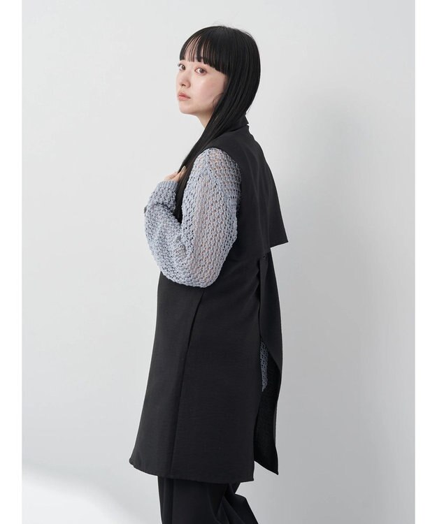 earth music&ecology バックデザインジレ Black