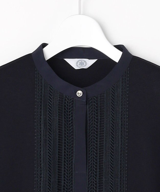 J.PRESS LADIES レースコンビ ボウタイ カットソー ネイビー系