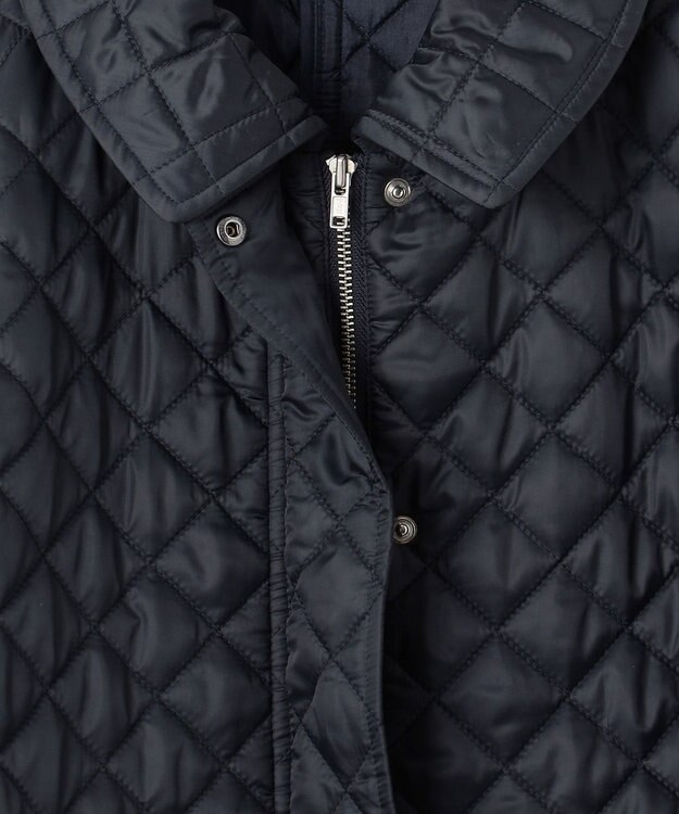 #Newans 【セレモニーにも】〈亀恭子さんコラボ〉キルティングロングコート ネイビー