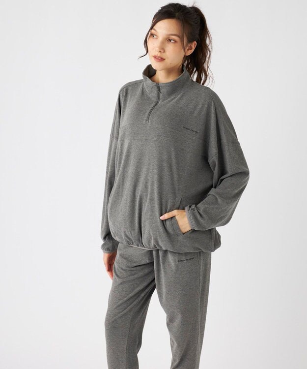 OP／FILA 【ocean pacific】 ハーフジッププルオーバー  スノーウェアレイヤー シルバーグレー