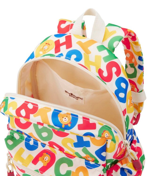 MIKI HOUSE HOT BISCUITS 【Sサイズ】 ロゴ総柄 リュック マルチカラー