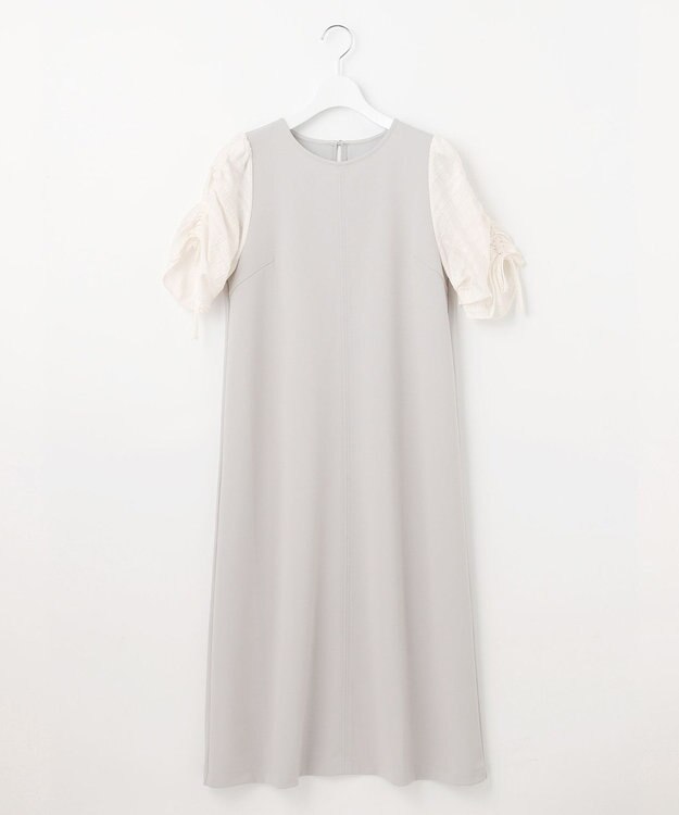 Feroux 【洗える】ドロストスリーブカットソー ワンピース ライトグレー系