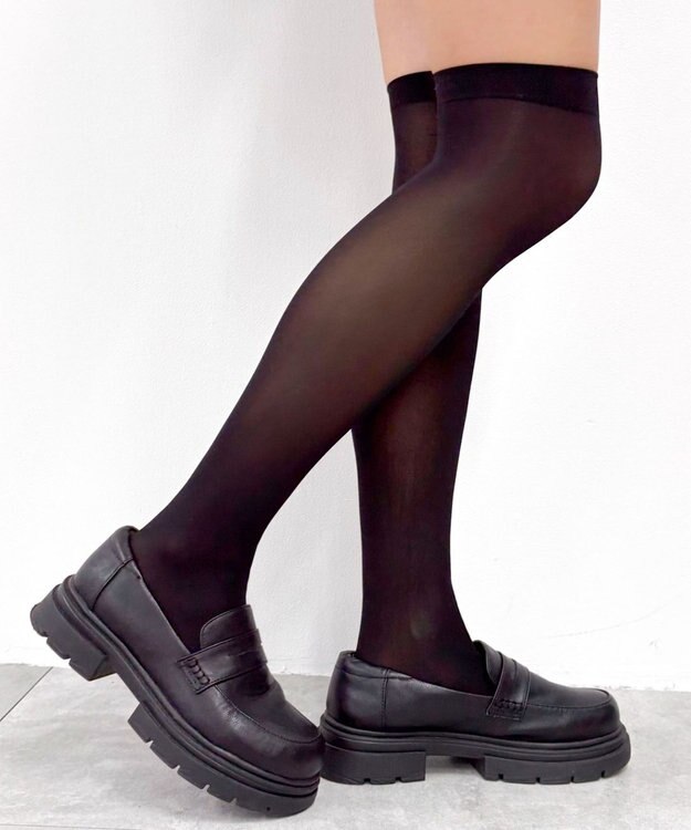 WEGO シアーニーハイソックス ブラック