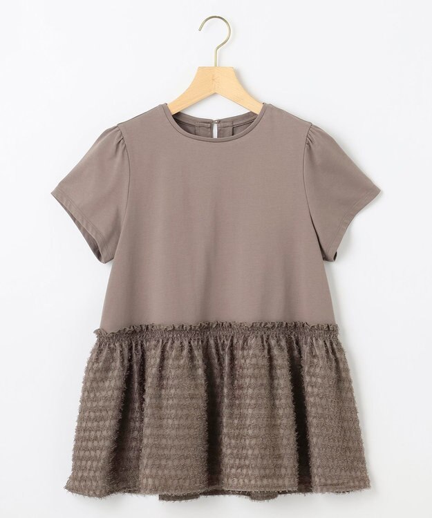 組曲 S 華感フレア カットソー モカグレー系