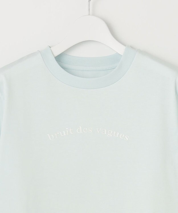 自由区 S 【カタログ掲載・WEB限定カラーあり・洗える】ロゴ刺繍 Tシャツ サックス