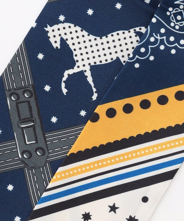 組曲 ホースアンドドットタイスカーフ ネイビー系