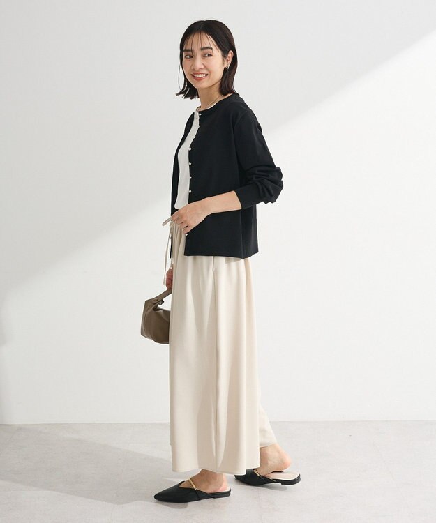 Green Parks イージーケアワイドガウチョパンツ Light Beige