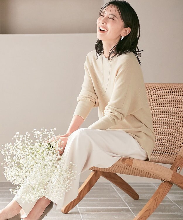 23区 【洗える】ウールブレンド ドルマン ニット ベージュ系