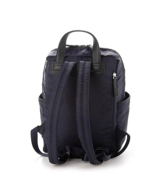 Y'SACCS NEWナイロン×レザーコンビシリーズ　前ポケットミニリュックサック ネイビー