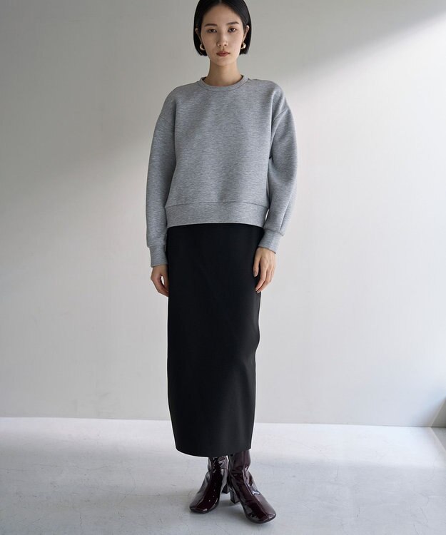 UNFILO ポリエステルフォルム Ｉラインスカート ブラック